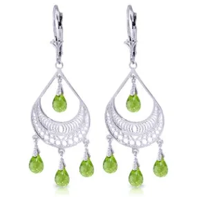 6.75 Carat 14K Solid White Gold Lime Daiquiri Peridot Earrings