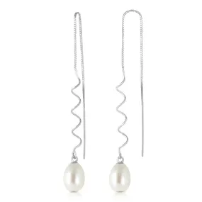 8 Carat 14K Solid White Gold Room For Dreaming Pearl Earrings