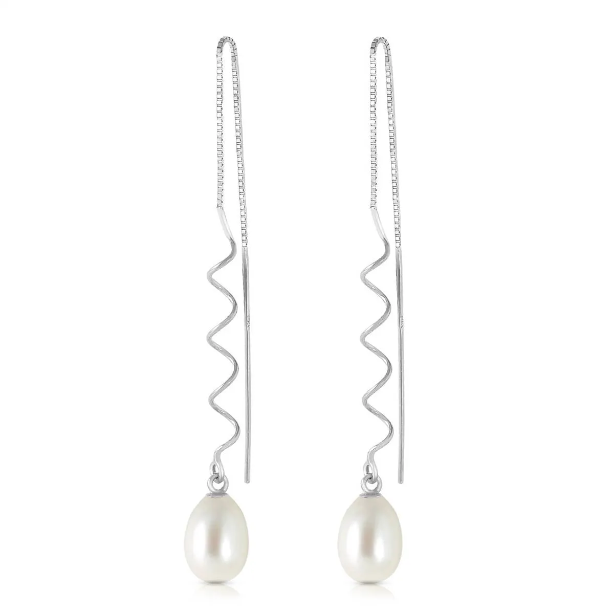 8 Carat 14K Solid White Gold Room For Dreaming Pearl Earrings