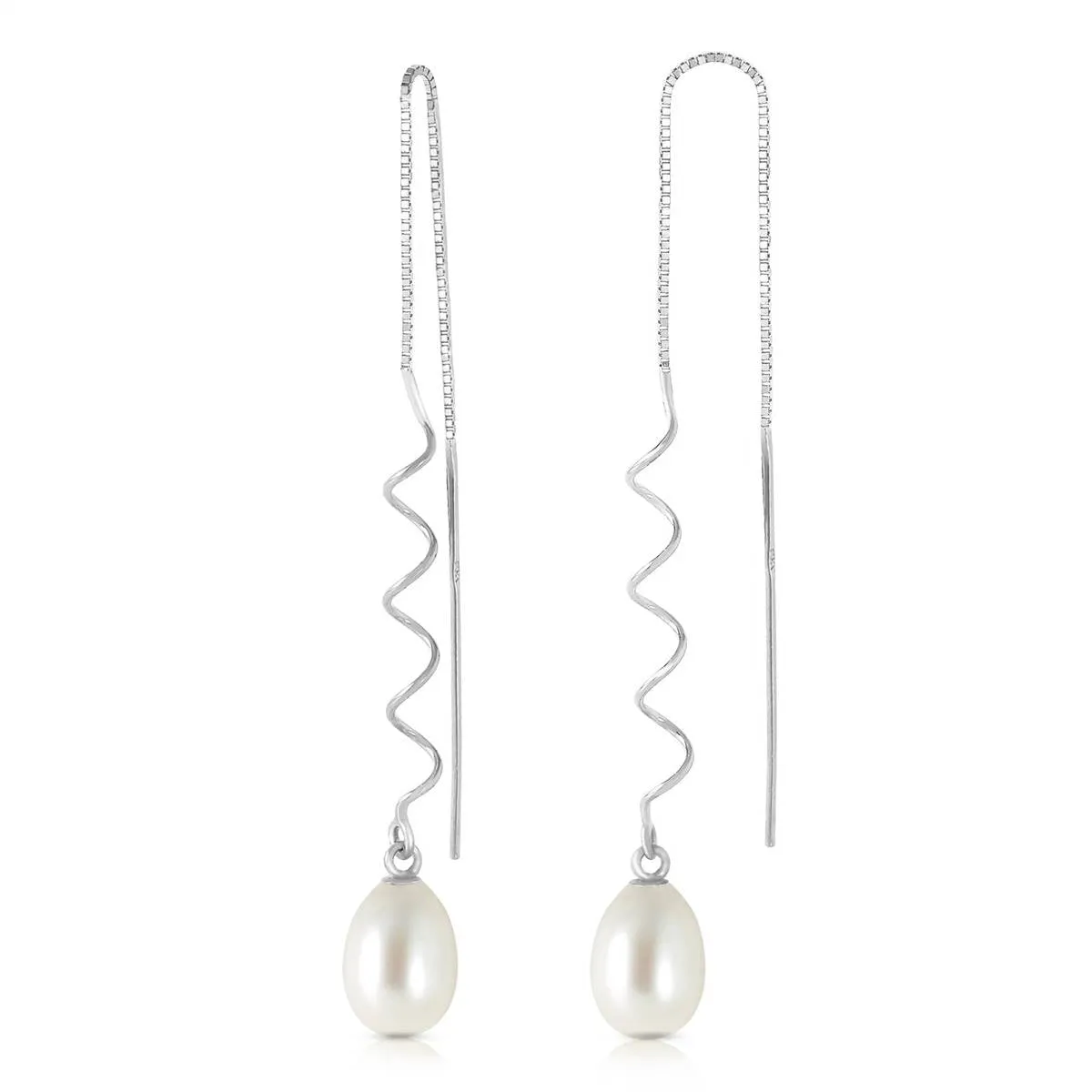 8 Carat 14K Solid White Gold Room For Dreaming Pearl Earrings