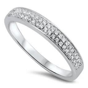 925 Sterling Silver 4mm CZ Stackable Ring