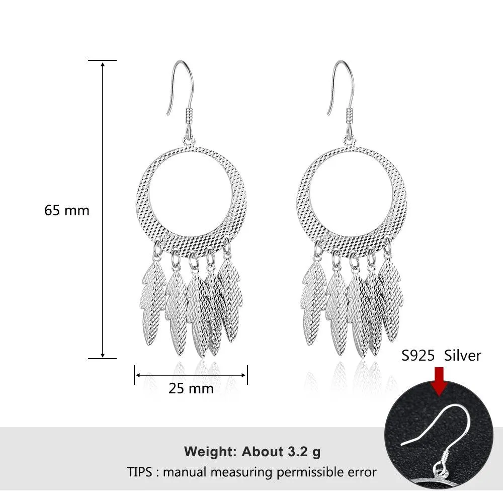 925 Sterling Silver Chandelier Leaf & Drop Earrings for Women, Fashion Jewelry