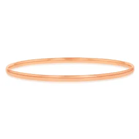 9ct Rose Gold Silverfilled Light Weight 3mm X 65mm Bangle