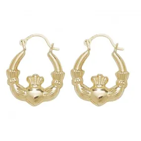 9ct Yellow Gold Claddagh Earrings for Babies ER423