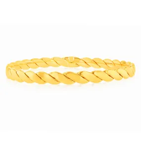 9ct Yellow Gold Fancy 65mm Bangle