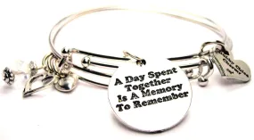 A Day Spent Together Is A Memory To Remember Expandable Bangle Bracelet Set