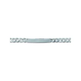 Acotis Silver Id Bracelet Men's Curb Pave G2478