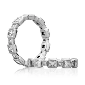 A.Jaffe Stackable Rings Princess Cut Alternating Size Anniversary Band WR0858/157