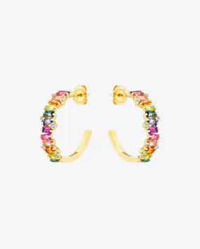 Amalfi Burst Rainbow Midi Hoops