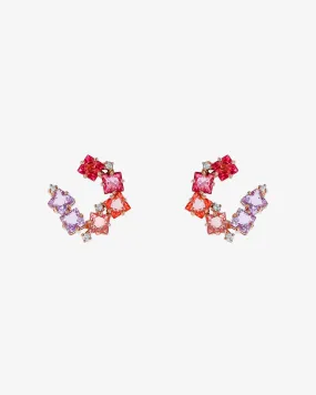 Amalfi Clover Red Ombre Sideways Hoops