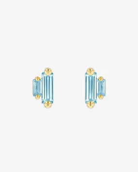 Amalfi Double Stack Blue Topaz Studs