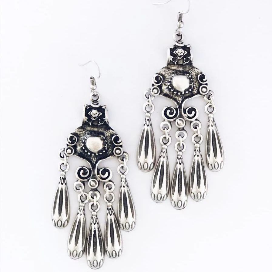 Anatolian Boho Earrings - "Twilight Chandelier"