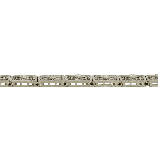 Art Deco 14kt/Platinum & Diamond Filigree Line Bracelet 1.15ctw