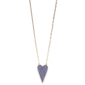 Ashley Gold Stainless Steel Gold Plated Encrusted Heart Pendant Necklace