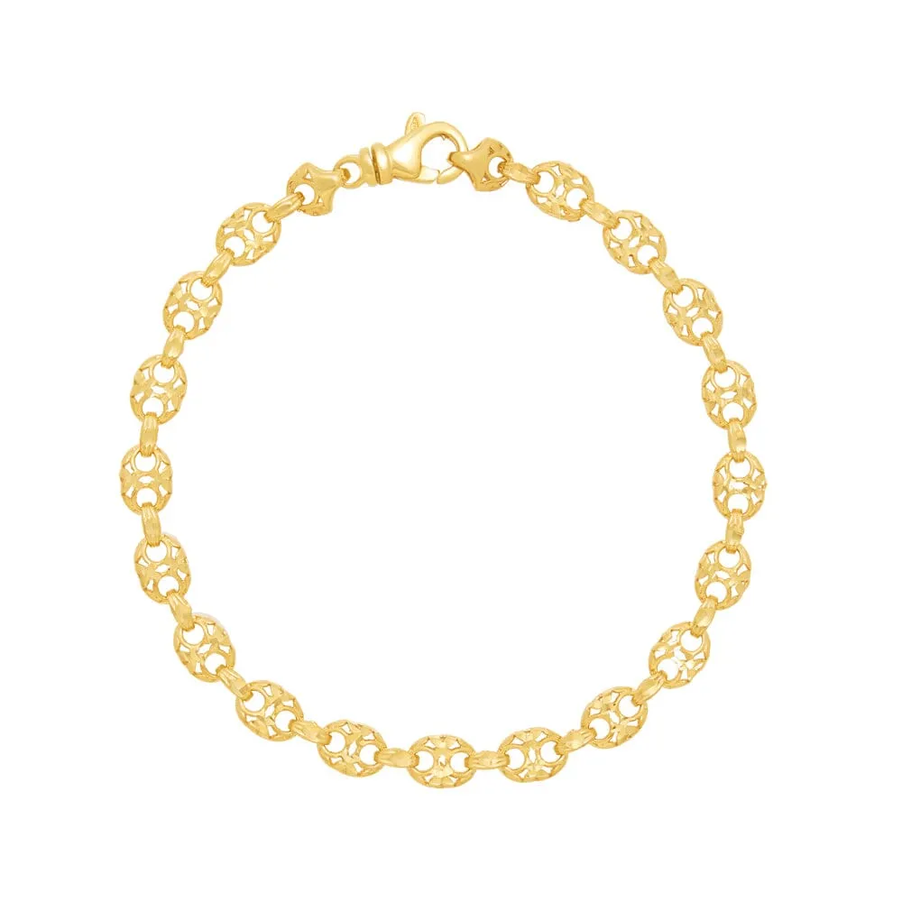 Athena 19cm Filigree Anchor Chain Bracelet in 9ct Yellow Gold