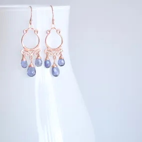 Aura - Iolite, 14k Rose Gold Filled Earrings