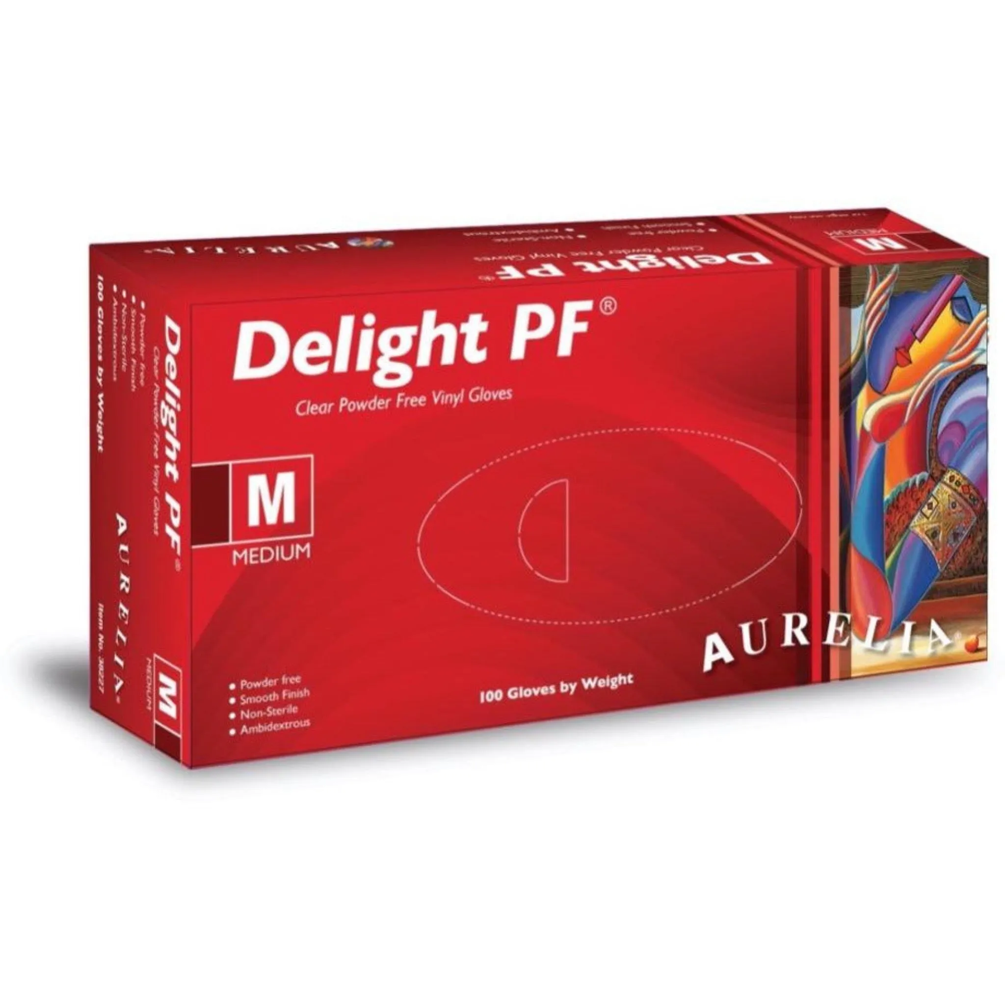 Aurelia Delight Powder Free Clear Vinyl Examination Gloves 3822