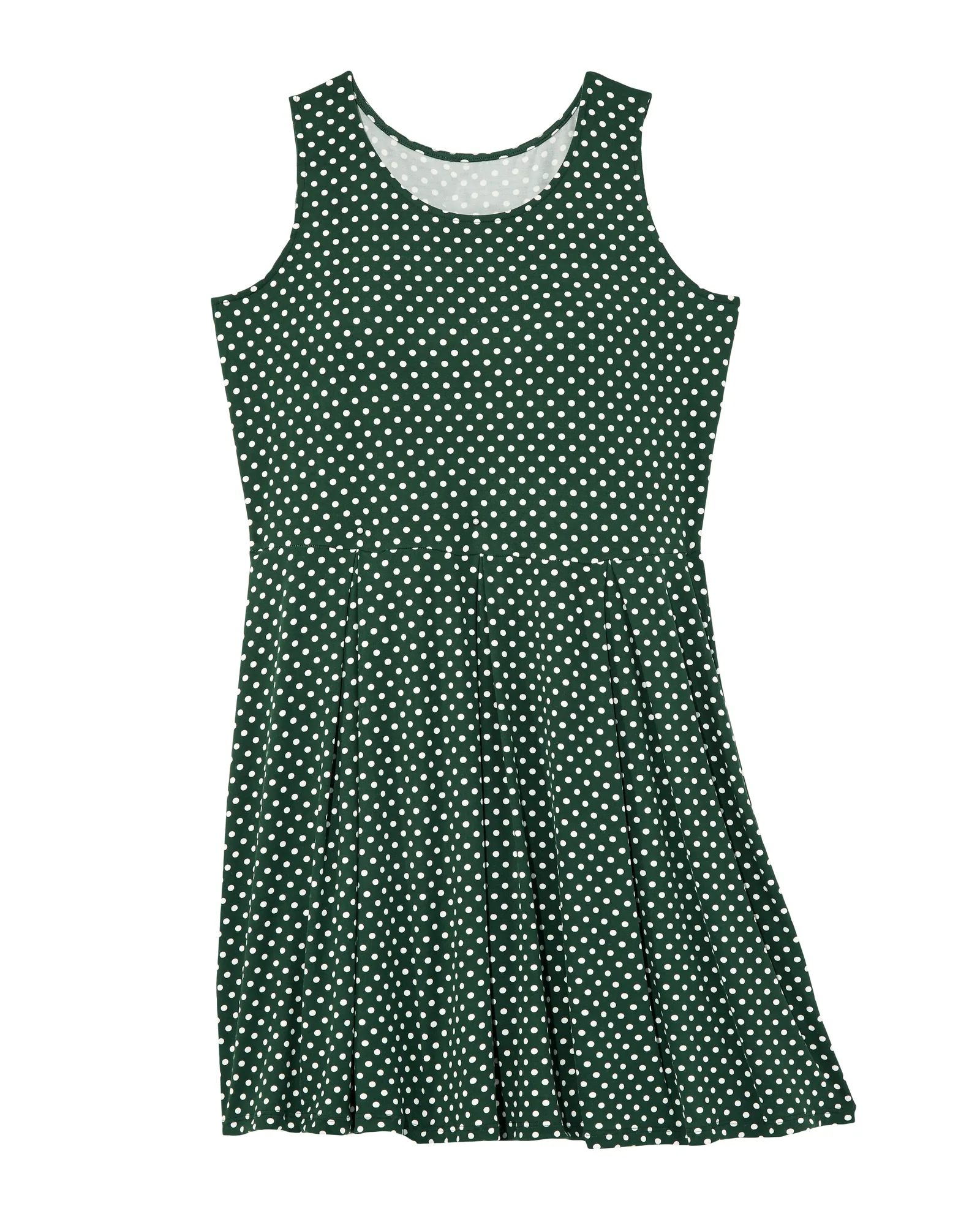 Aurora Sleeveless Fit and Flare Dress | Forest Green / White