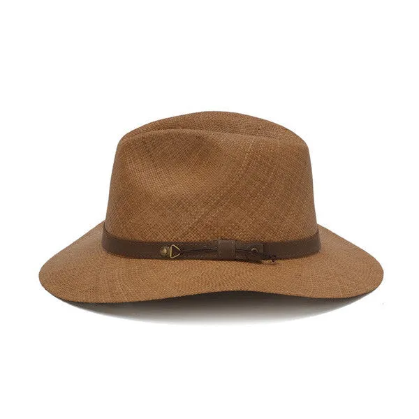 Austral Hats - Light Brown Panama Hat with Brown Leather Band