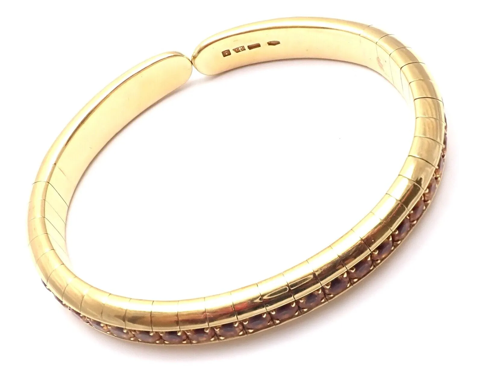 Authentic! Pasquale Bruni 18k Yellow Gold Citrine Bangle Bracelet