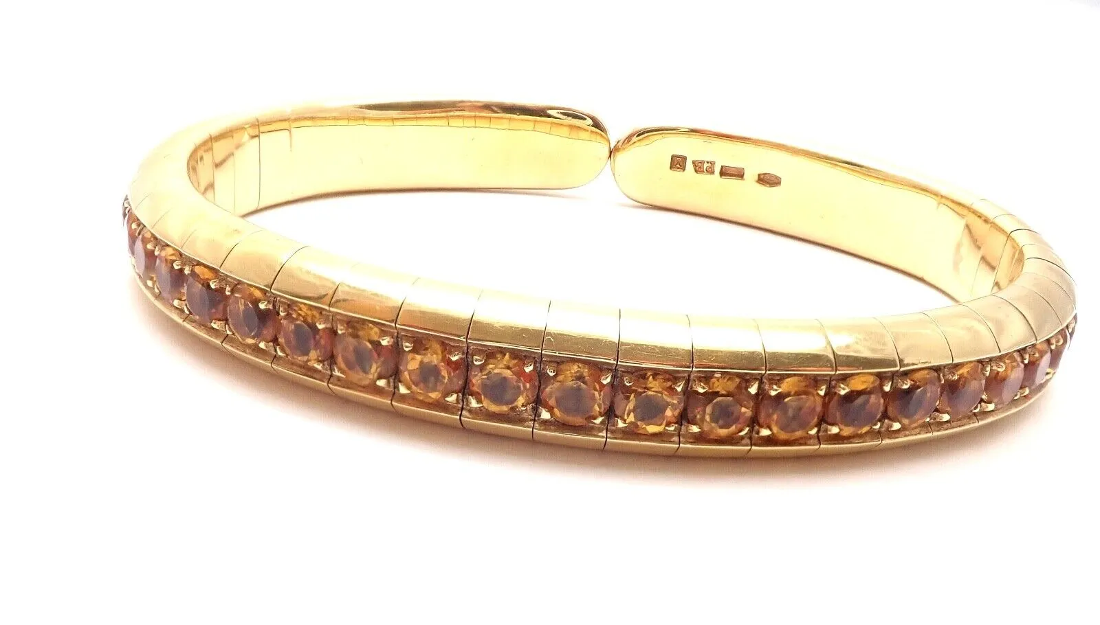 Authentic! Pasquale Bruni 18k Yellow Gold Citrine Bangle Bracelet