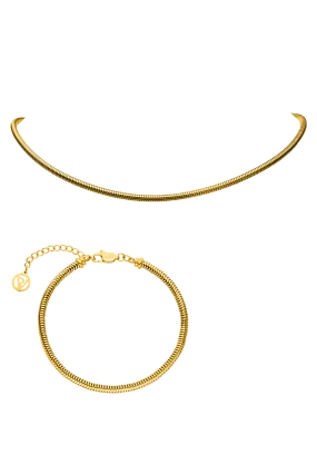 Avenue Snake Chain Set Gold