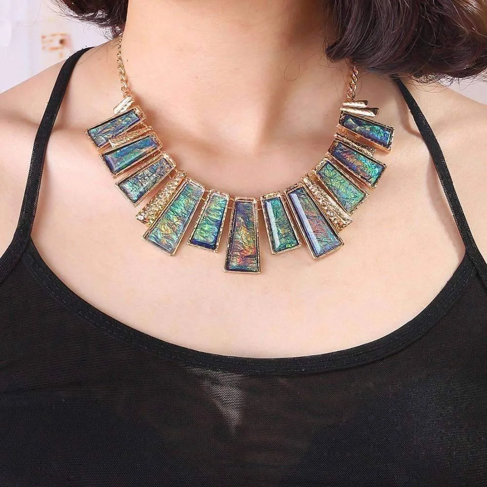 Aztec Empire Collar Necklace and Earrings Set