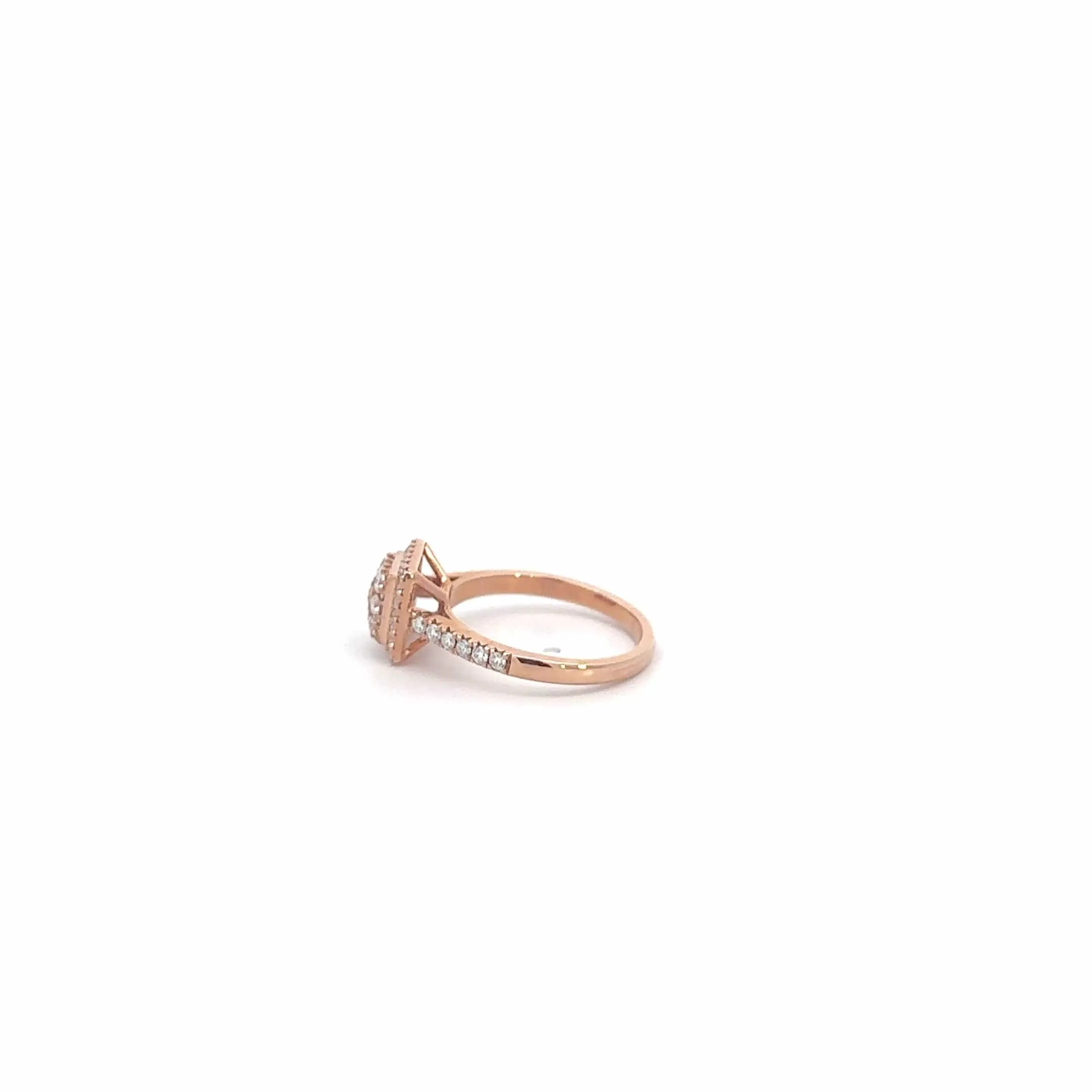 Baikalla 14k Rose Gold Princess Cut Diamond Engagement Ring