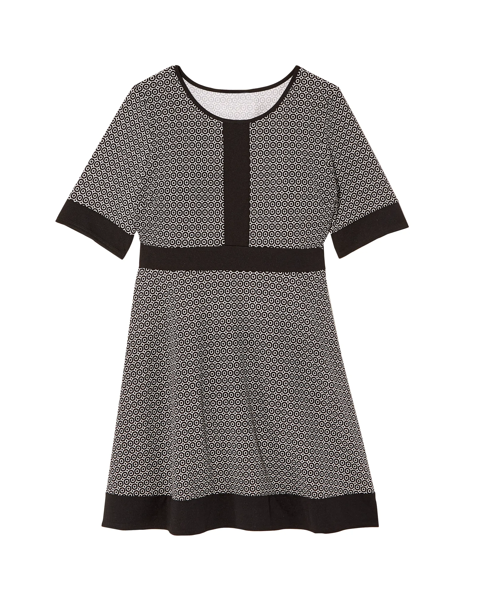 Bandama Short Sleeve Solid Banded Dress | Charcoal Grey / Black