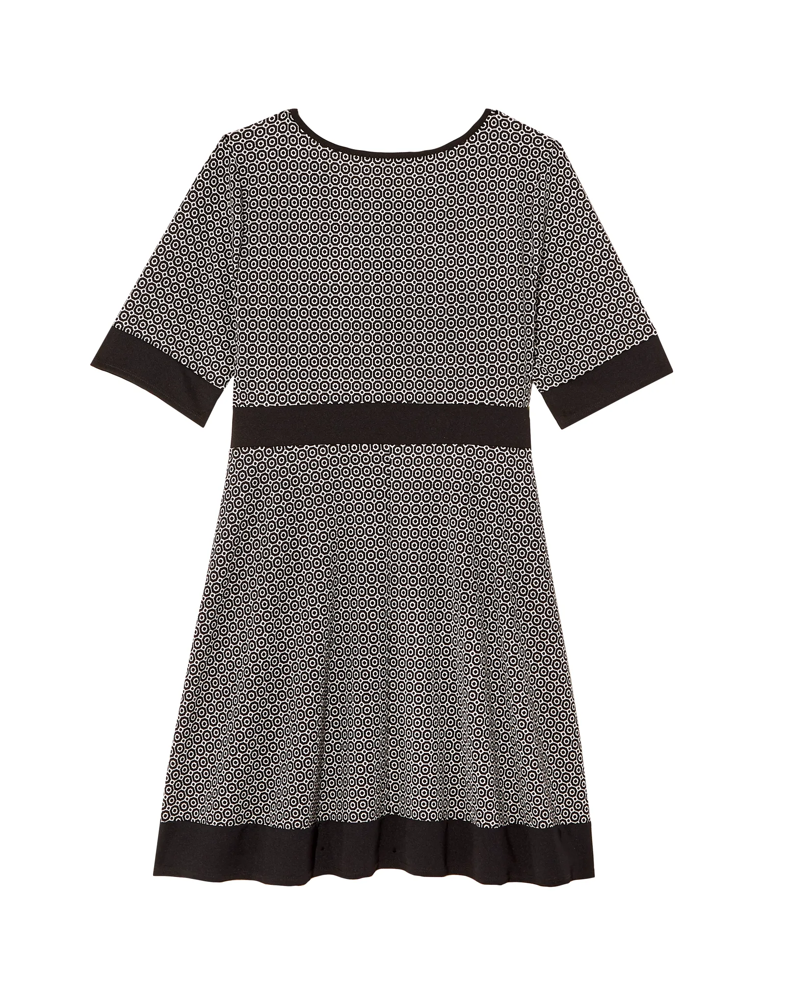 Bandama Short Sleeve Solid Banded Dress | Charcoal Grey / Black