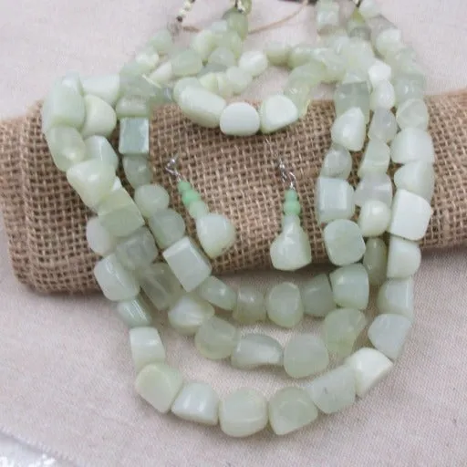 Big Bold New Jade Multi-strand Necklace Earrings & Bracelet