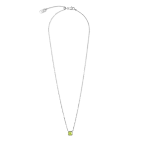 Birthstone August Necklace Green Jade Silver