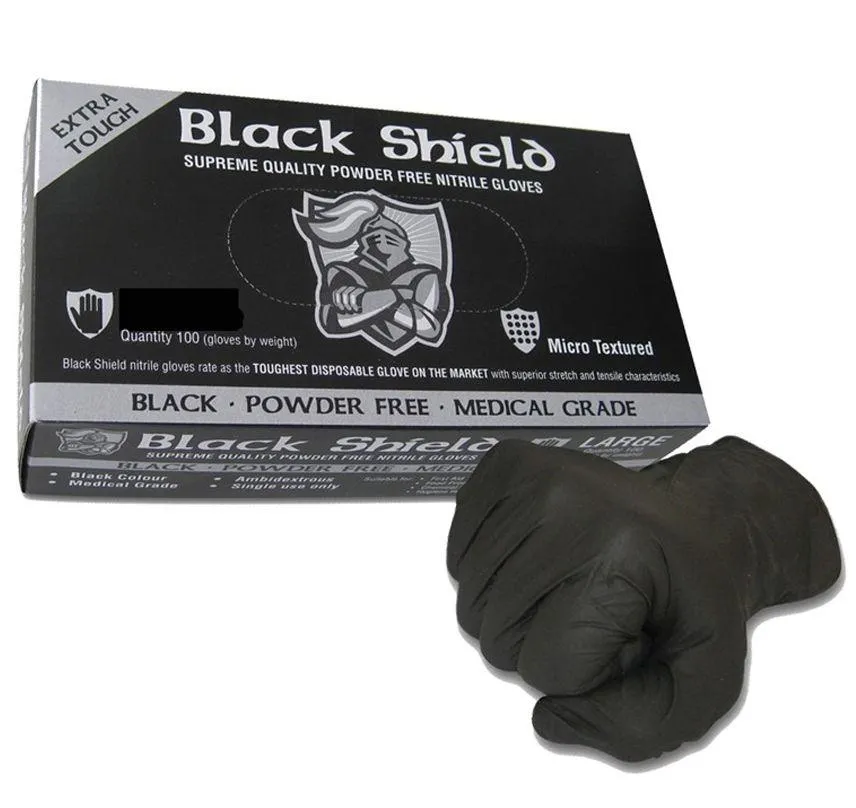 Black Nitrile Gloves Disposable Nitro Powder Free Industrial Grade Gloves XL x 1000