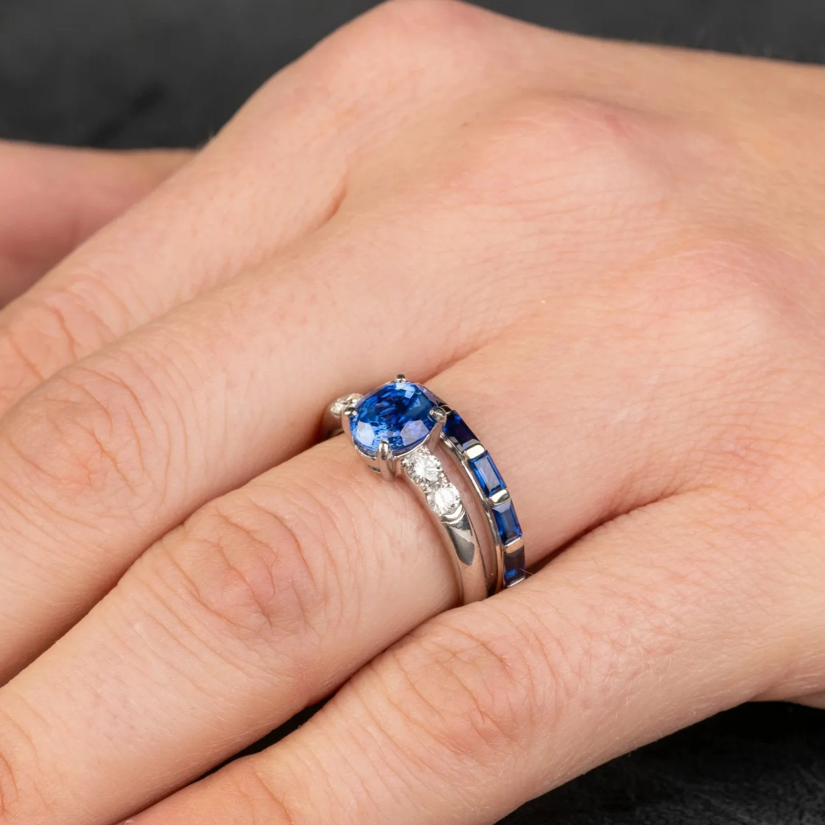 Blue Sapphire Platinum Ring