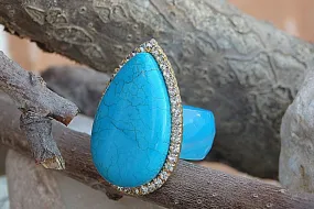 Blue statement ring