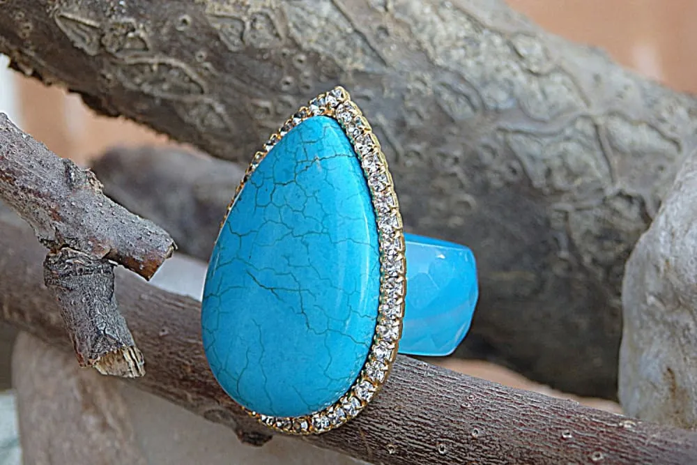 Blue statement ring