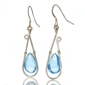 Blue Topaz Earrings with Sterling Silver French Ear Wires