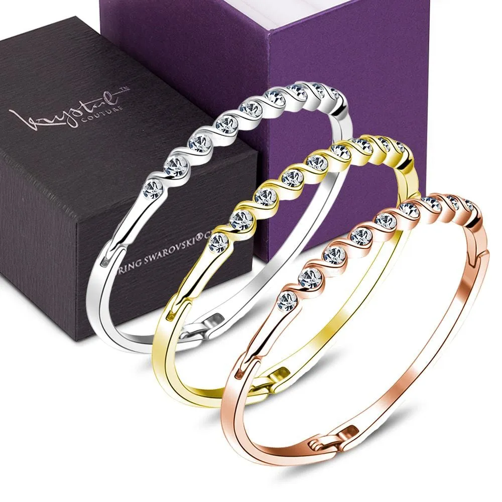 Boxed 3pcs Paris Bangle Set Embellished with SWAROVSKI Crystals