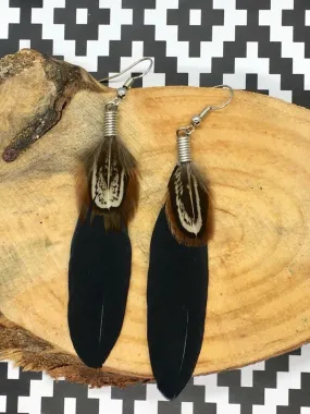 Brown Feather Earrings