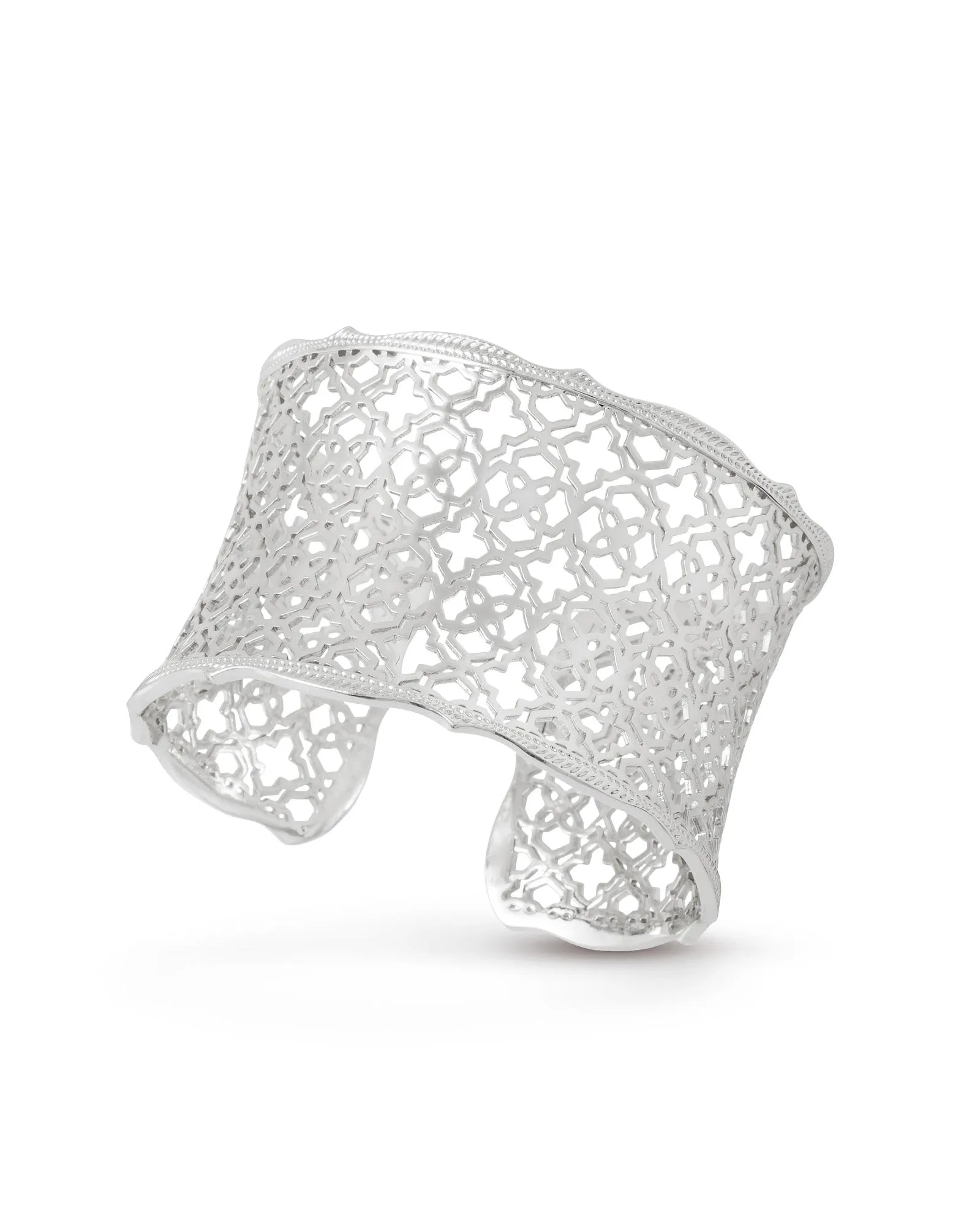 Candice Silver Cuff Bracelet In Silver Filigree Mix