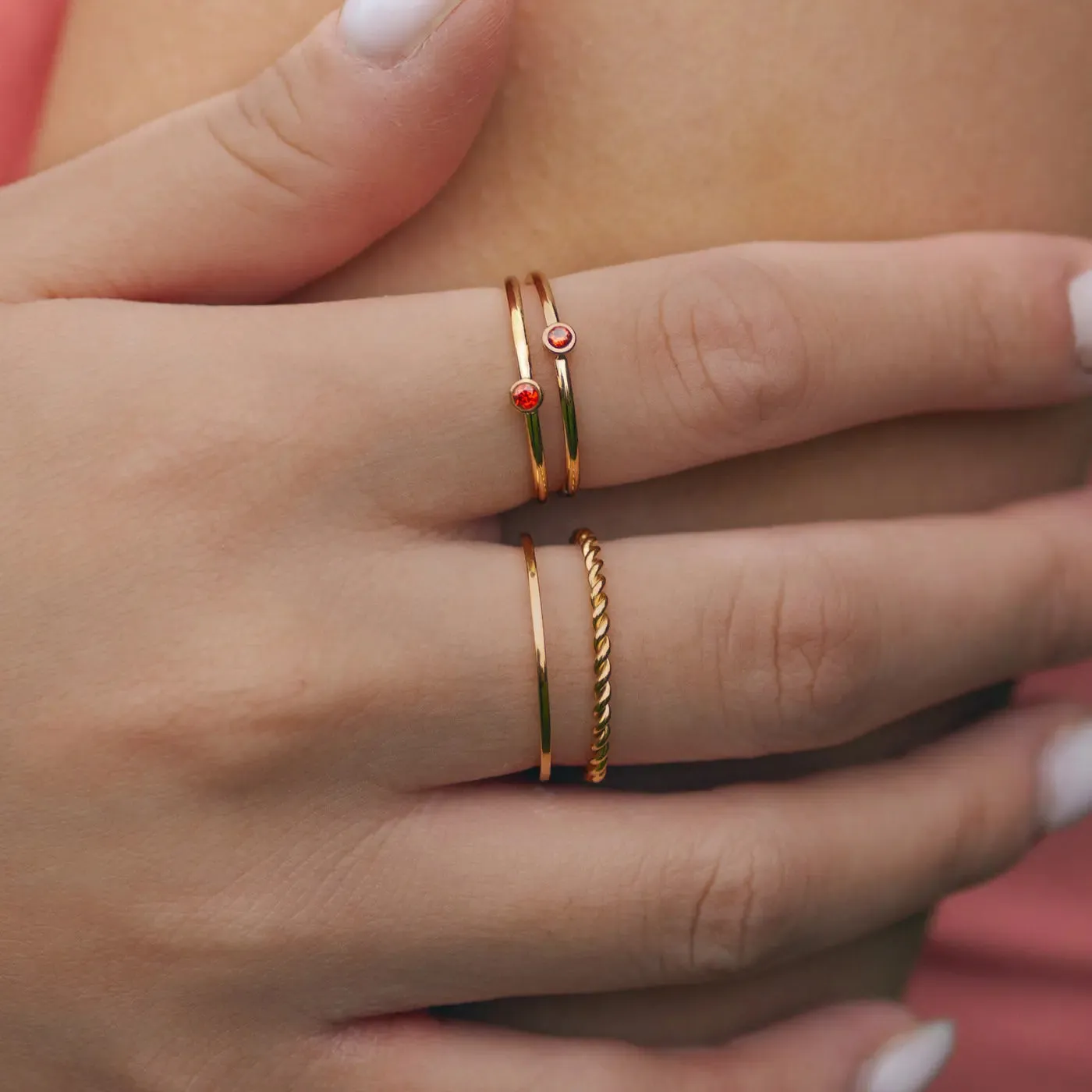 Chakra Crystal Ring Stainless Steel