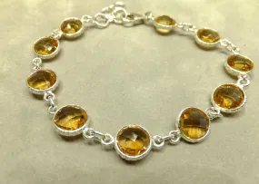 Citrine Gemstone Bracelet in Sterling Silver