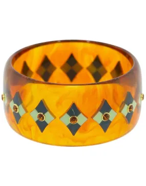 Citrine Tortoise and Blue Bakelite Bangle