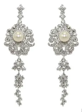 Claribelle Pearl and Pave' Crystal Statement Earring