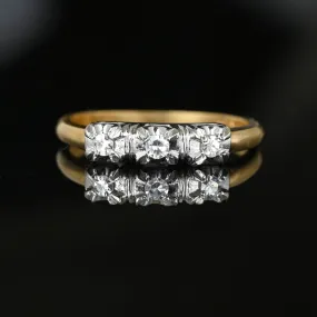 Classic 18K White Gold & 14K Yellow Gold Diamond Ring Band