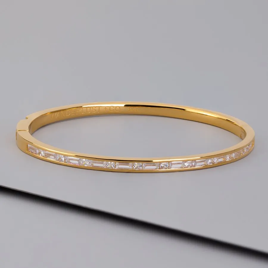 Classic Baguette 14K Gold Vermeil Bangle