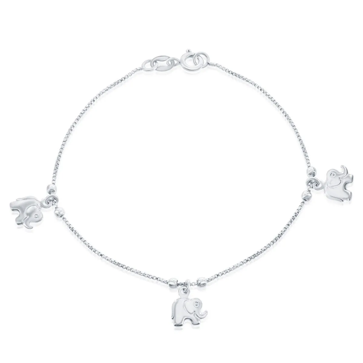 Classic Women's Bracelet - Sterling Beads with Elephant Charm | S-4970