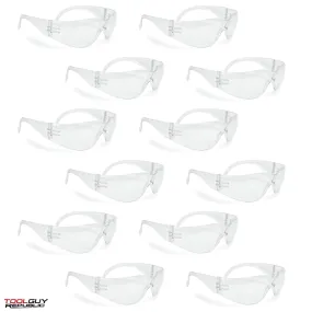 Clear Lens Safety Glasses - One Size - ANSI Z87  COMPLIANT (12 Pair)