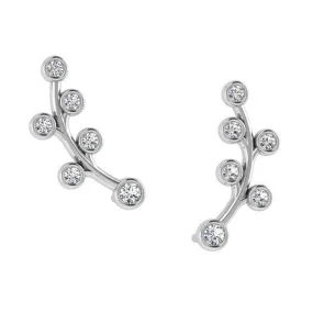 Climber Diamond Earrings 14K White Gold