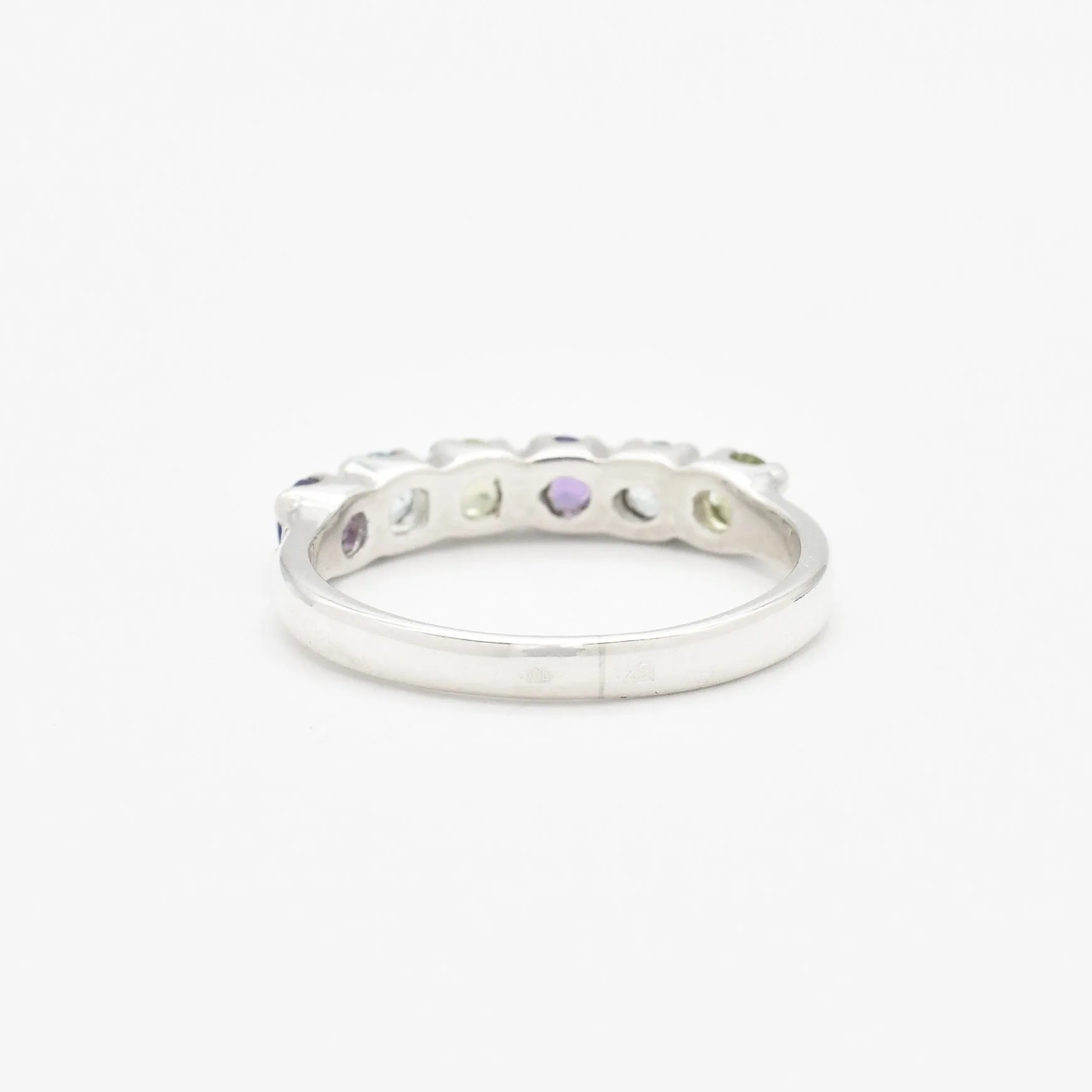 Colorful Stackable Band - Half Eternity Ring - Multistone Ring